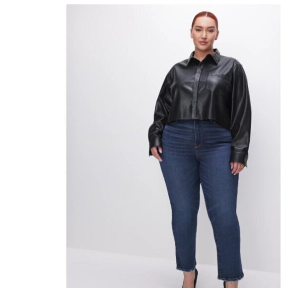 Good American Denim - Good American Good Legs Mid-Rise 90's Mom Straight Leg Medium Wash Jeans Size 24